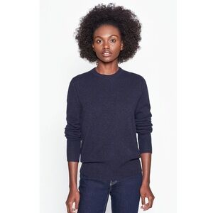 $295 Equipment Women's 100% Cashmere Sanni Crewneck Sweater Navy Blue XXS